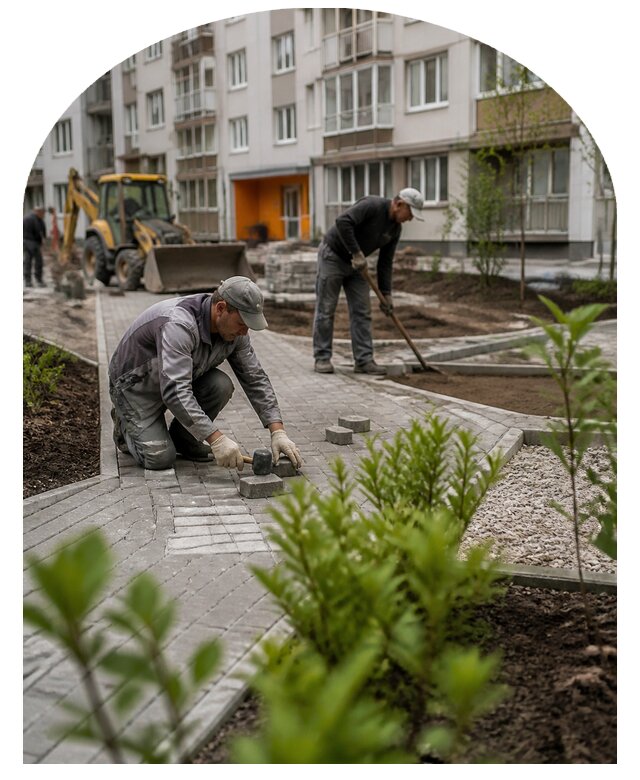 Благоустройство двора многоквартирного дома в Балтийске
